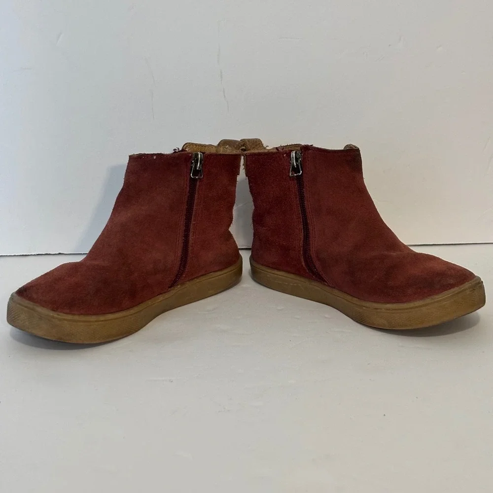 Freshly Picked Burgundy Chelsea Boot Sneaker Kids Girls 10 Suede Zip‎ Up Toddler